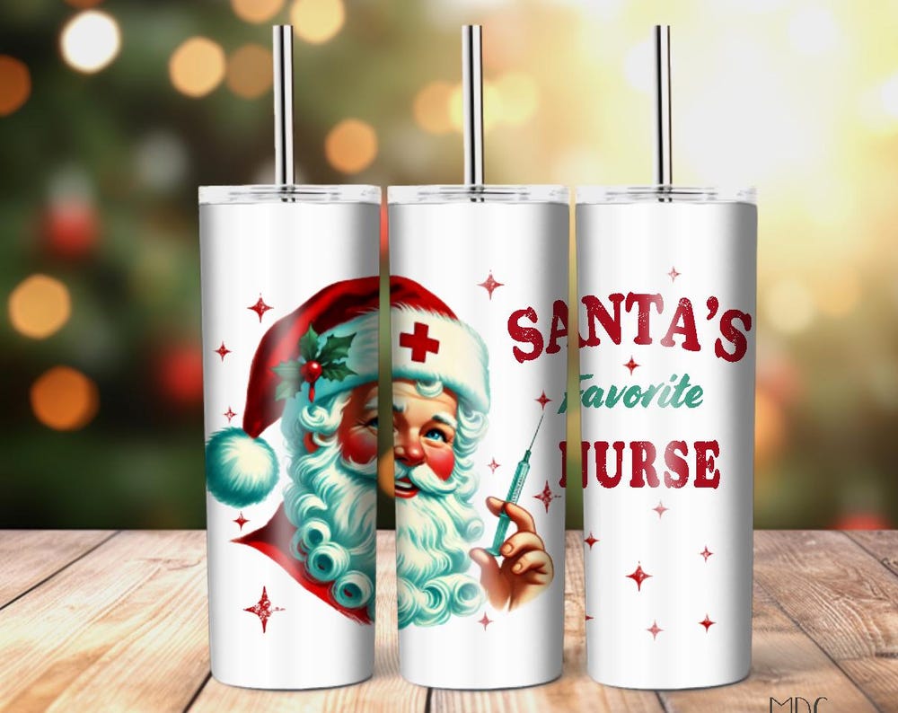 Santa's Favorite Nurse Tumbler